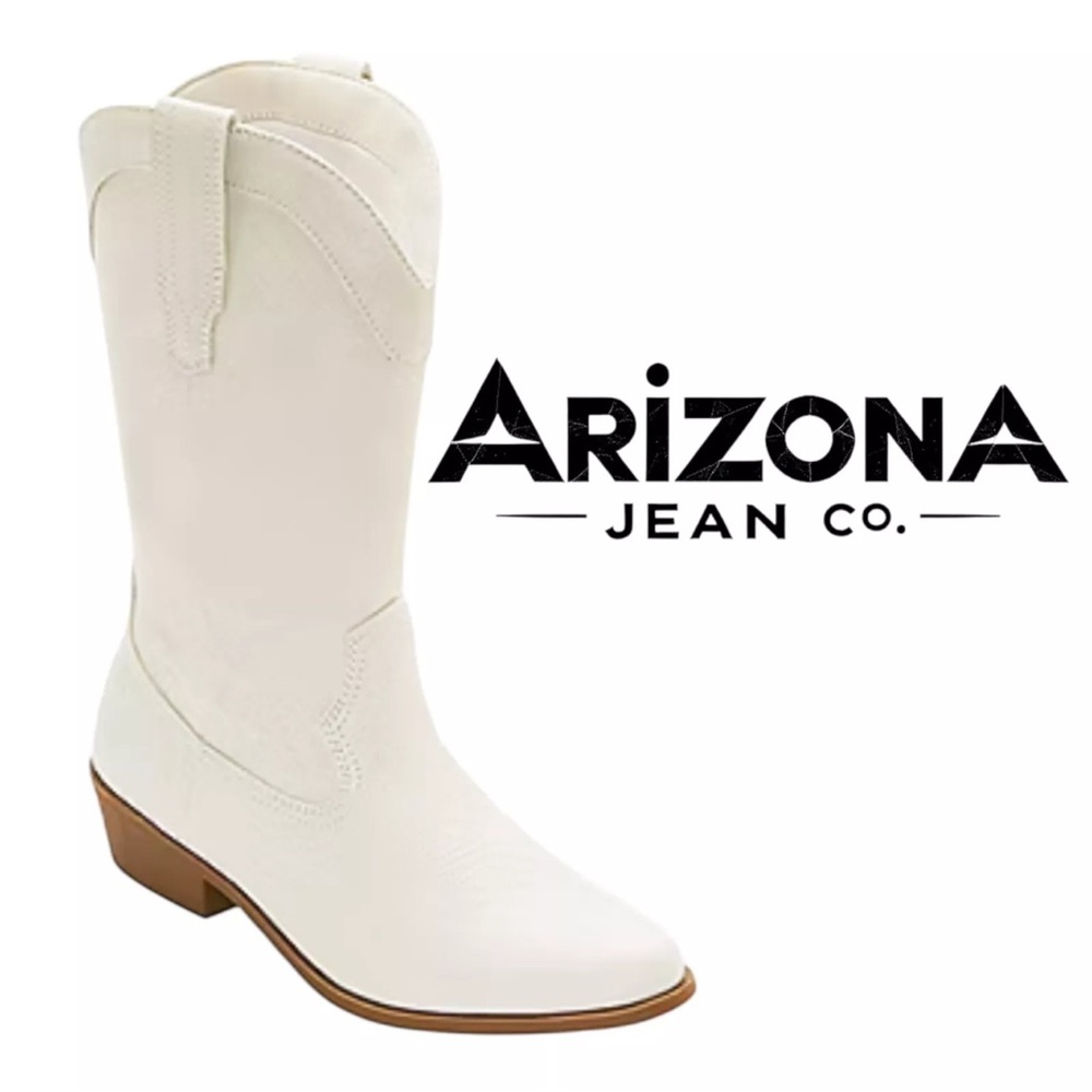 NIB Arizona Maybrook Women’s White Western Cowgirl Boots Wedding Rodeo Beyoncé